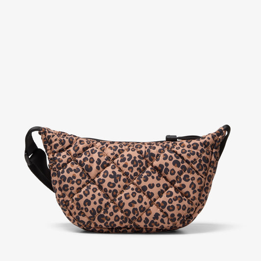 Quilted Trail Strap Crossbody Bag Leopard Print - US 8443