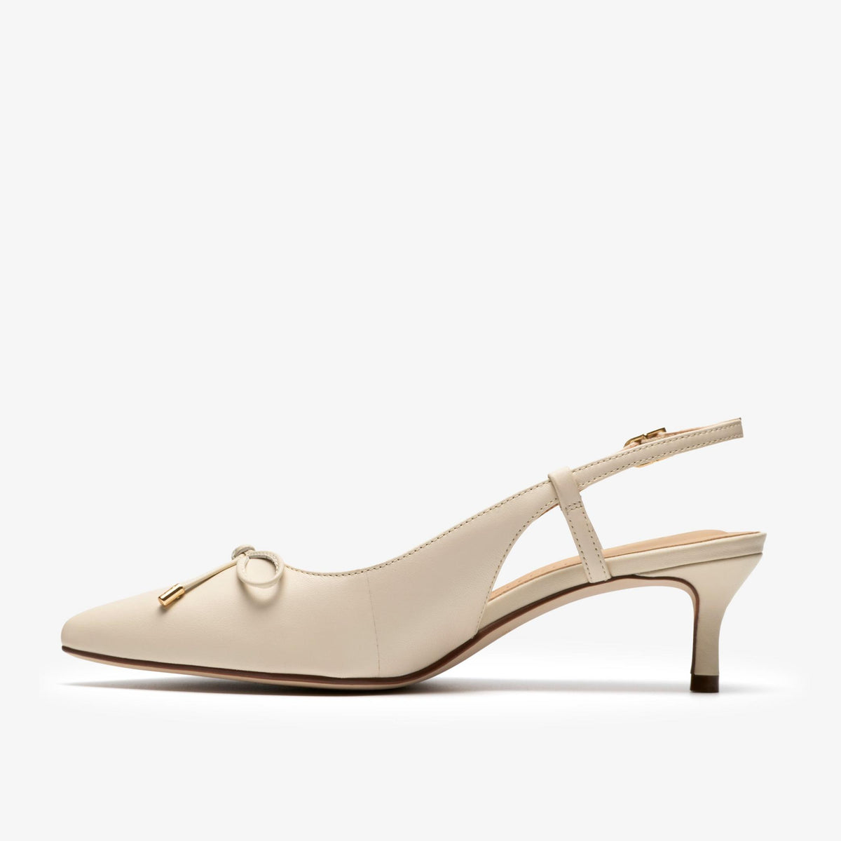 Zarey Bow Cream Leather - US 7438