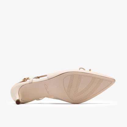 Zarey Bow Cream Leather - US 7438