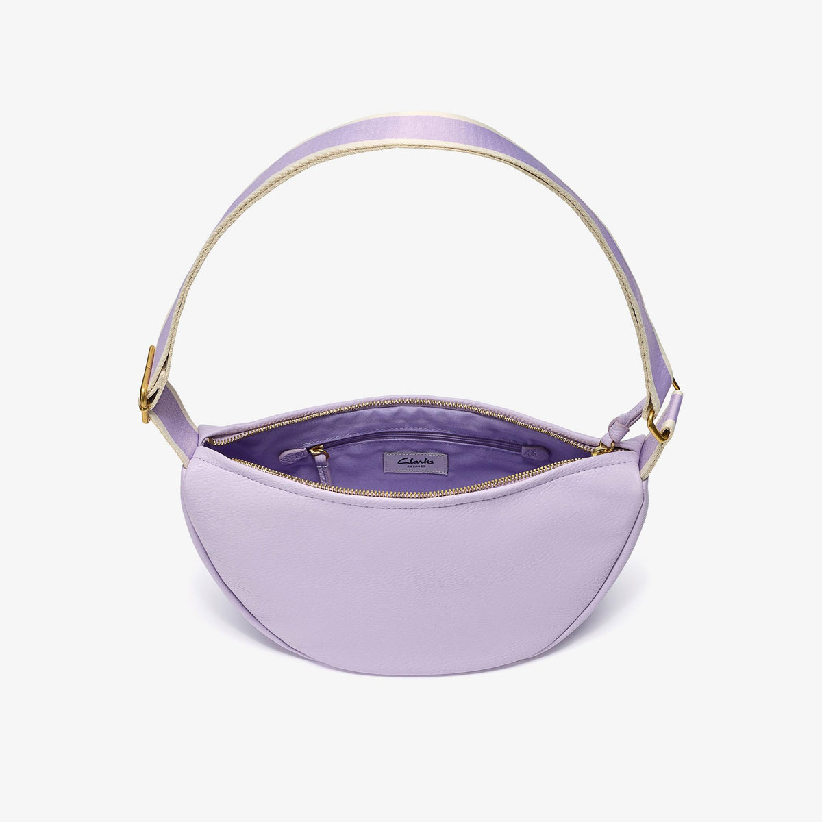Leather Crescent Crossbody Bag Lilac - US 2892
