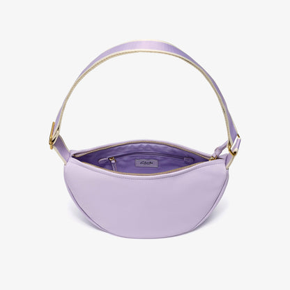 Leather Crescent Crossbody Bag Lilac - US 2892