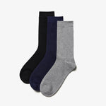 3 Pack Crew Socks Black Multicolour - US 8644