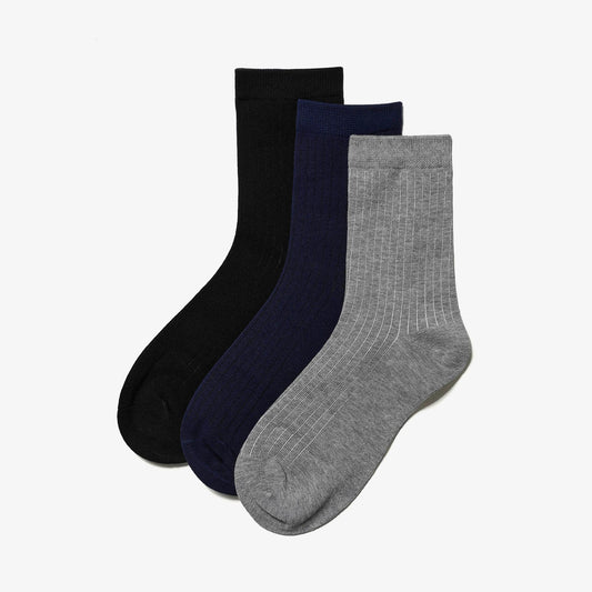 3 Pack Crew Sock Black Multicolour - US 9424