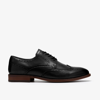 Bowburn Tip Shoes Black Leather - US 9716