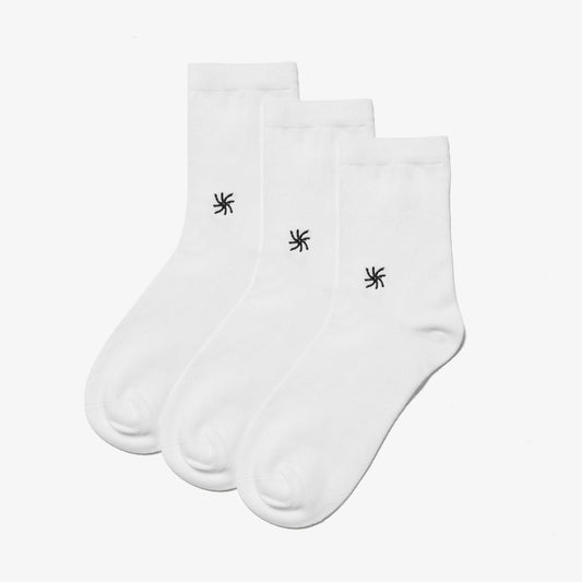 Cloudsteppers 3 Pack Crew Socks White - US 0108