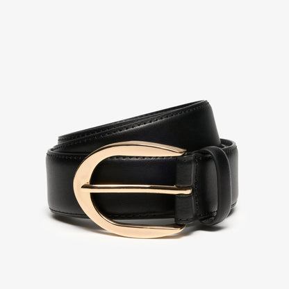 Smooth Premium Leather Belt Black - US 9825