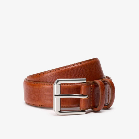 Embossed Premium Leather Belt Brown - US 4944