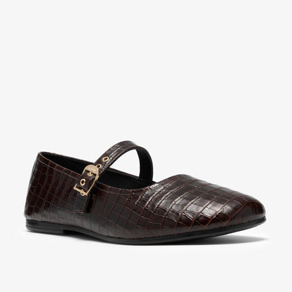 Livia Jane Dark Brown Crocodile - US 4943