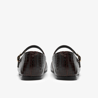 Livia Jane Dark Brown Crocodile - US 4943